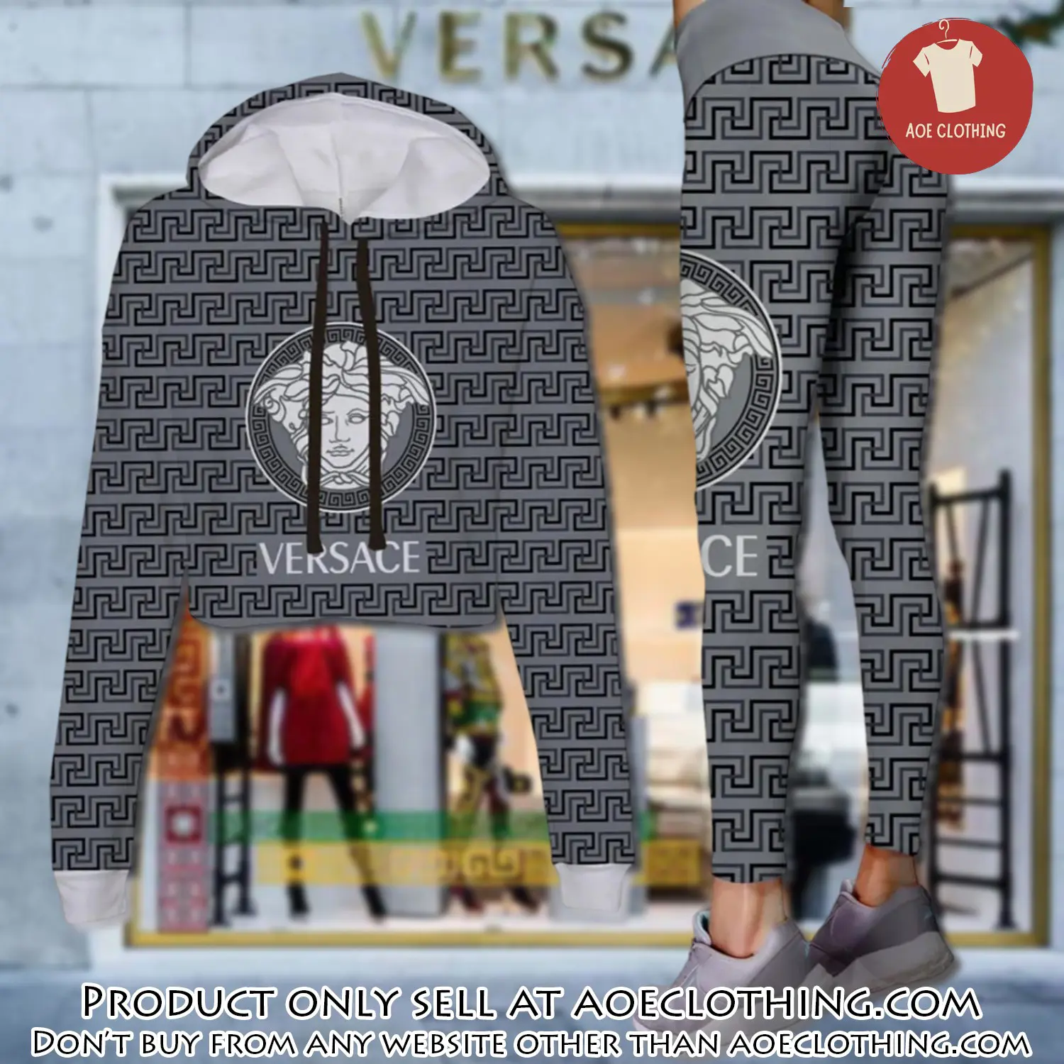 Versace luxury brand clothes leggings and crop top set for women aoe1454944